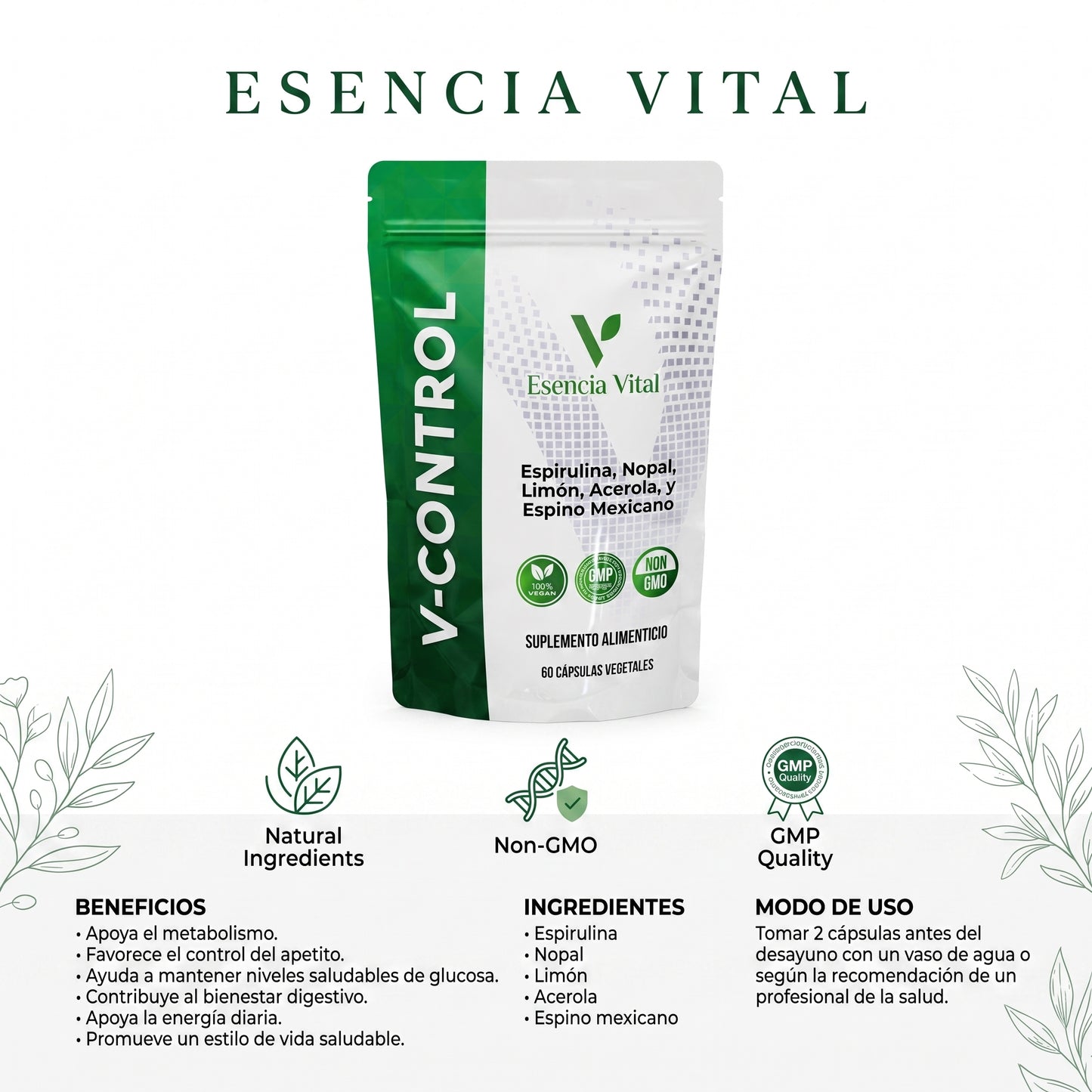 V-Control | Cápsulas de Balance Metabólico y Bienestar Integral
