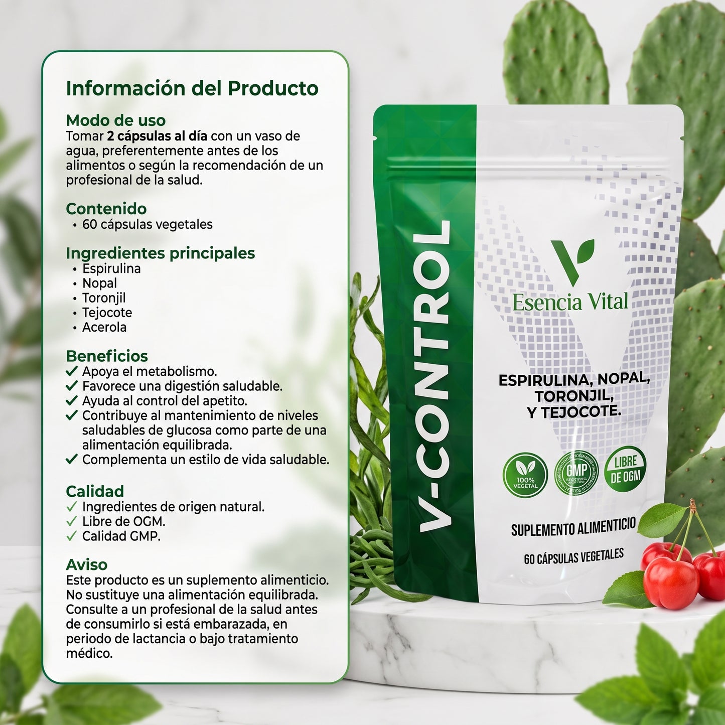 V-Control | Cápsulas de Balance Metabólico y Bienestar Integral